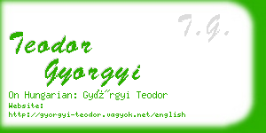 teodor gyorgyi business card